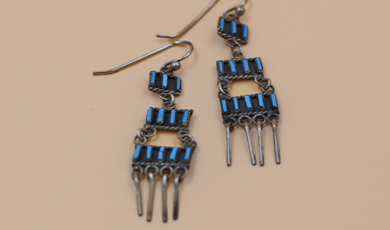 1970's Geometric Fringe Earrings