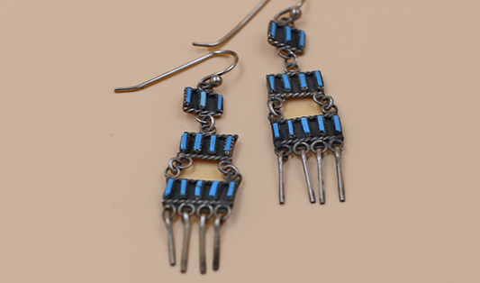 1970's Geometric Fringe Earrings