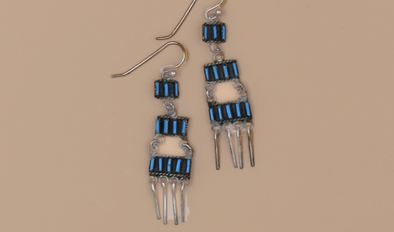 1970's Geometric Fringe Earrings
