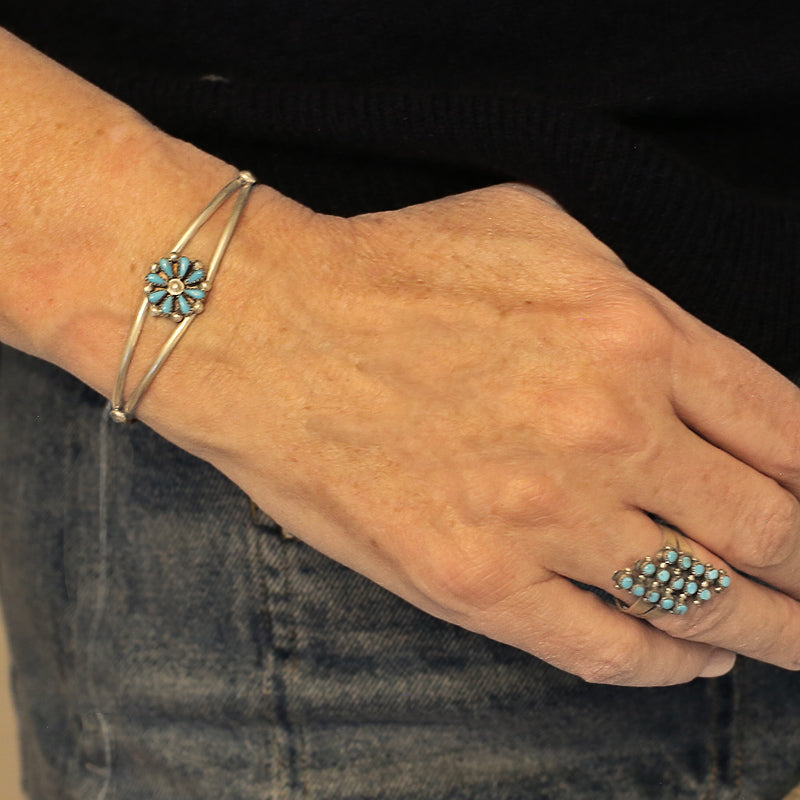 1970s Marquis Petit Point Ring