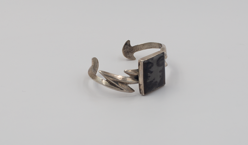 Vintage Lightning Bolt Petrified Wood Cuff