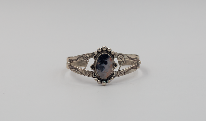 Vintage Scroll Petrified Wood Cuff
