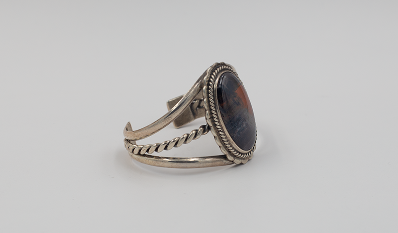 Vintage Twist Wire Petrified Wood Cuff