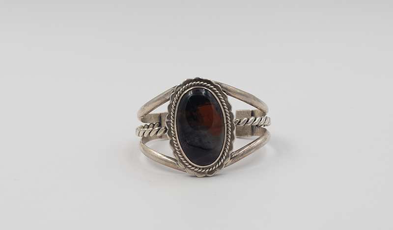 Vintage Twist Wire Petrified Wood Cuff