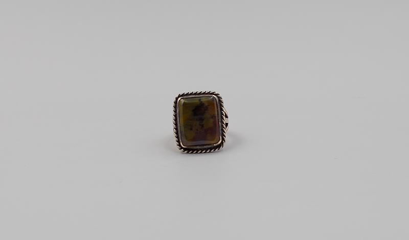 Vintage Twist Wire Petrified Wood Ring