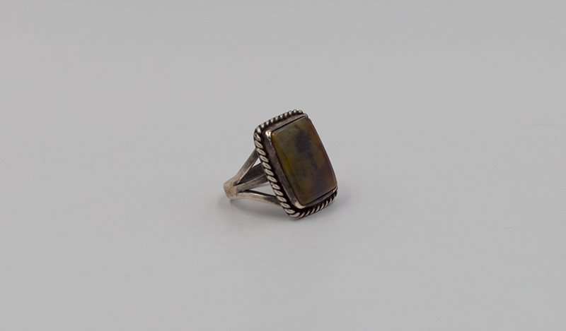 Vintage Twist Wire Petrified Wood Ring