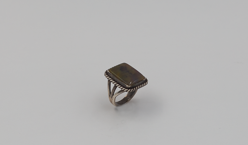 Vintage Twist Wire Petrified Wood Ring