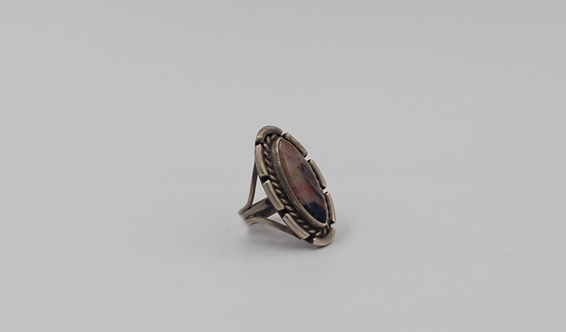 Vintage Marquis Petrified Wood Ring