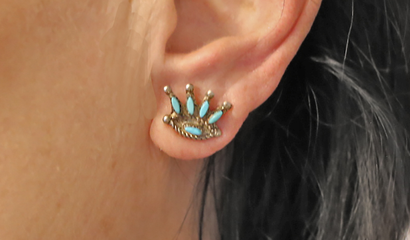 Turquoise Crown Earrings