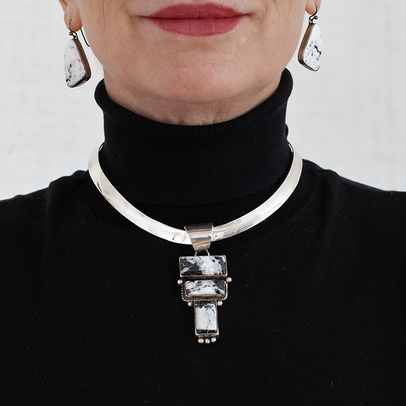 Three Stone White Buffalo Pendant