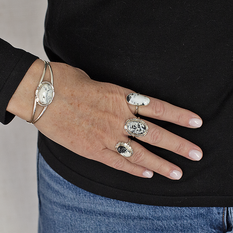 Medium Oval White Buffalo Ring