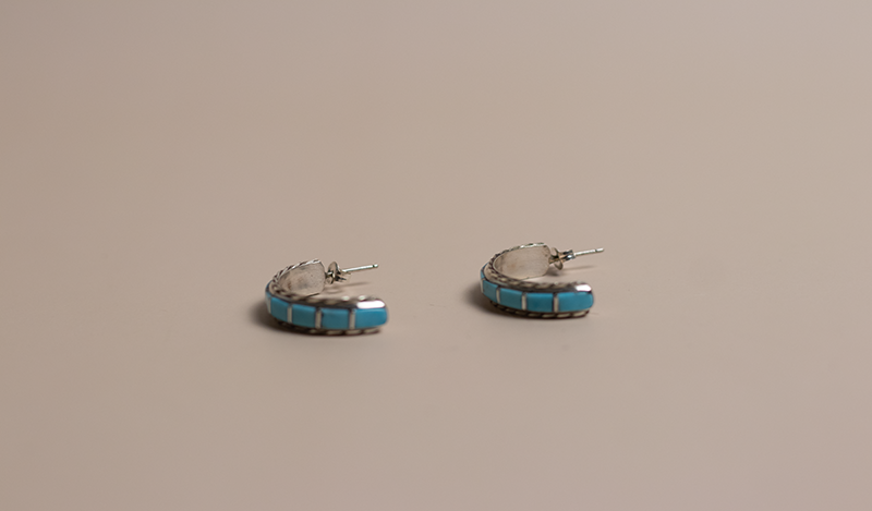 Twist Wire Zuni Inlay Hoops