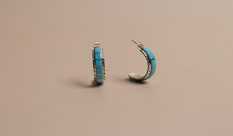 Twist Wire Zuni Inlay Hoops