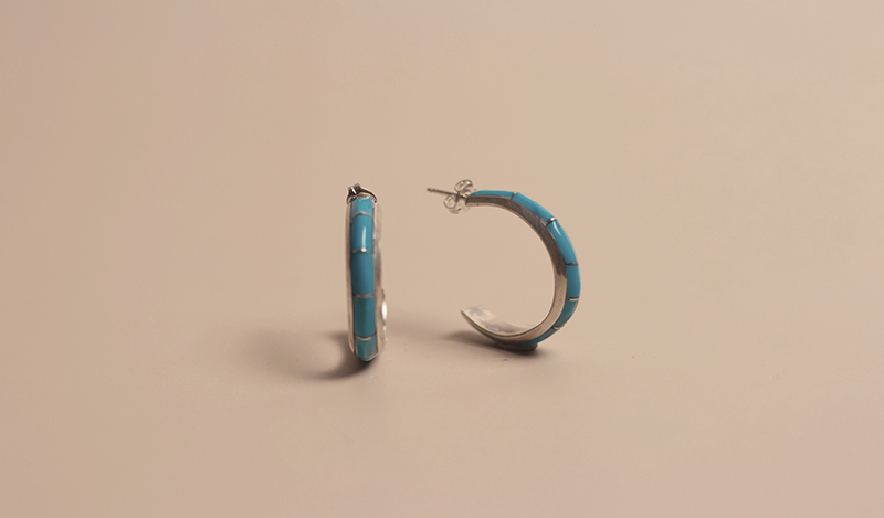 Zuni Inlay Hoops