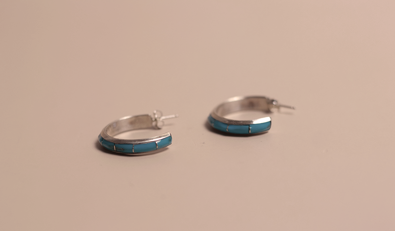 Zuni Inlay Hoops
