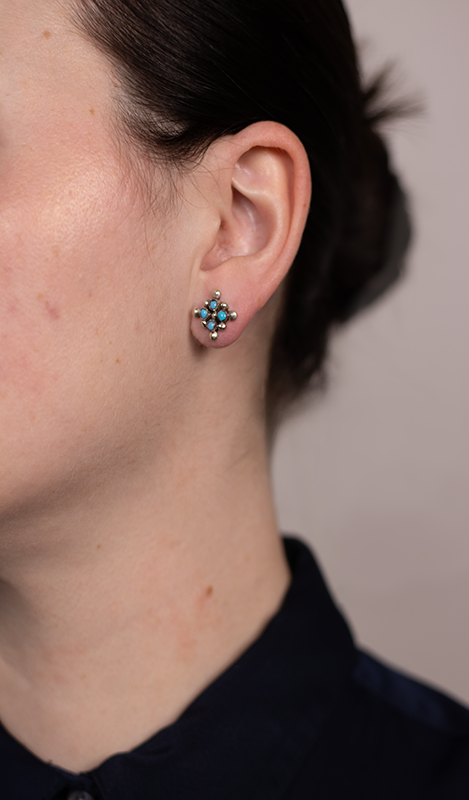 4 Stone Zuni Studs