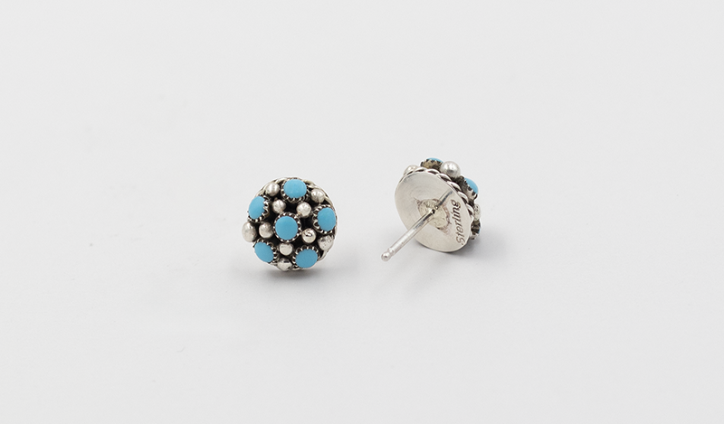 Tiny Bubble Turquoise and Silver Earrings