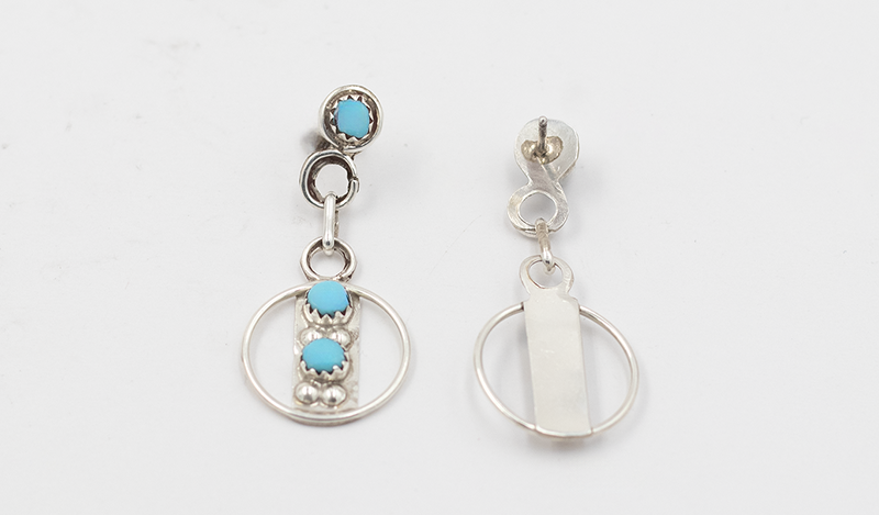 Circular Petit Point Drop Earrings