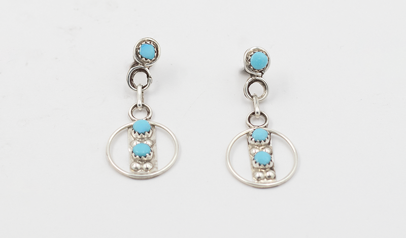 Circular Petit Point Drop Earrings