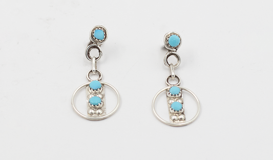 Circular Petit Point Drop Earrings