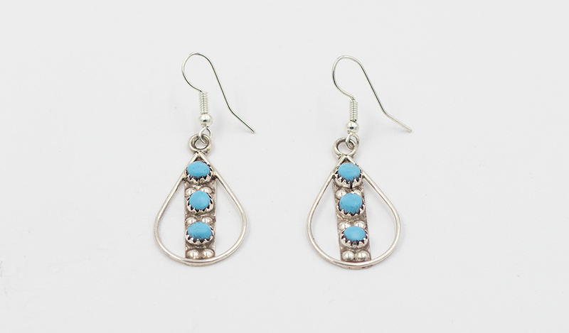 Teardrop Shape Petit Point Drop Earrings