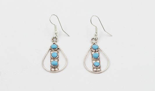 Teardrop Shape Petit Point Drop Earrings