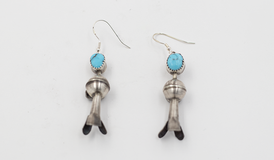 Single Turquoise Stone Blossom Earring
