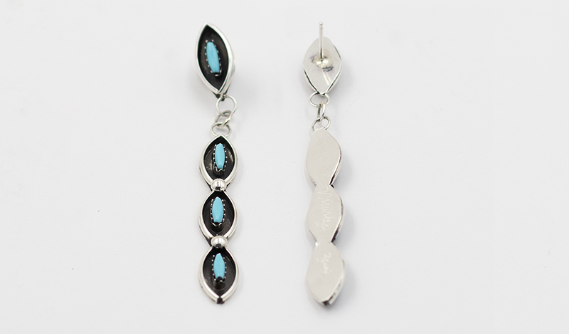 Marquis Shape Needlepoint Drop Earring