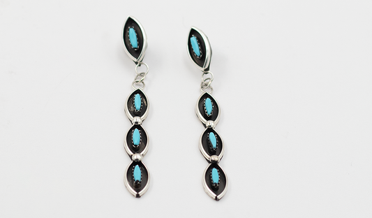 Marquis Shape Needlepoint Drop Earring