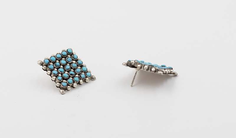 Large Square Petit Point Earrings