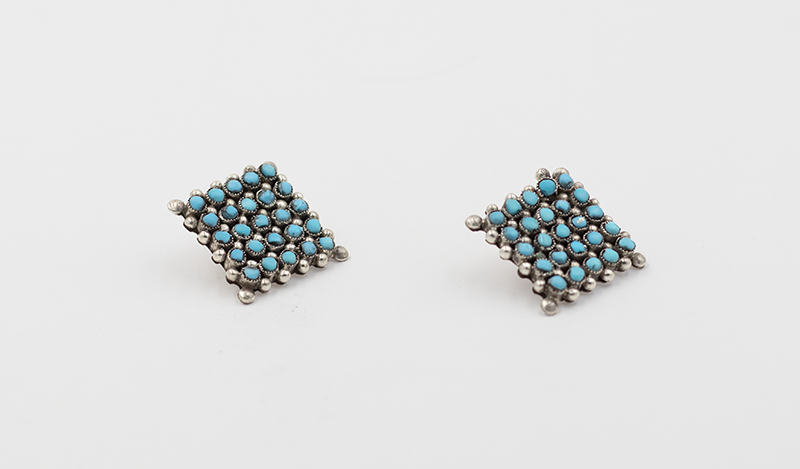 Large Square Petit Point Earrings