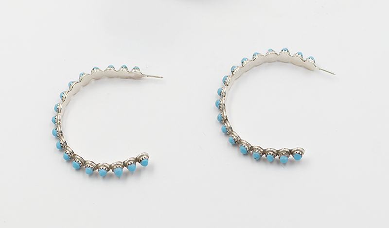 Large Zuni Half Hoop Earrings