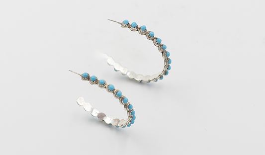 Large Zuni Half Hoop Earrings