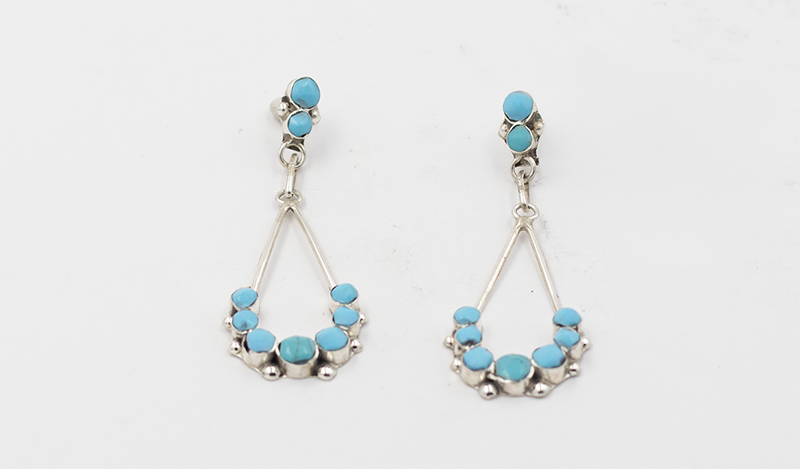 Oval Drop Petit Point Earrings