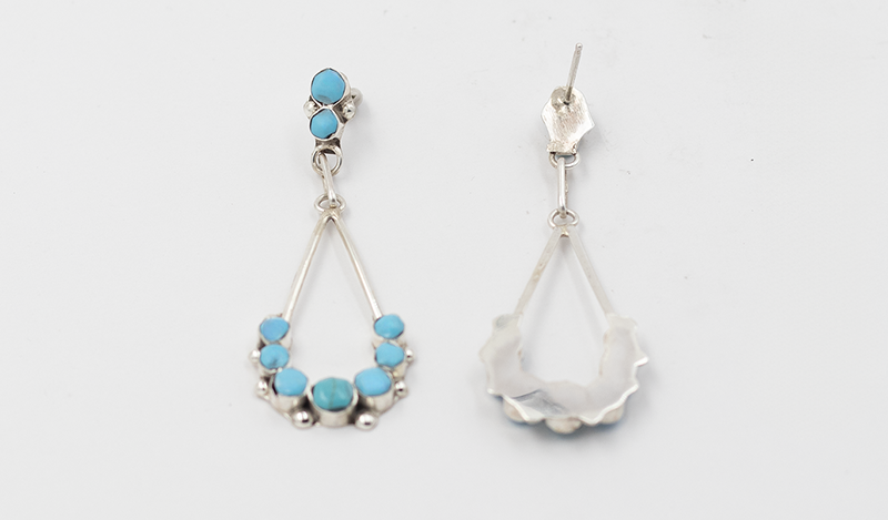 Oval Drop Petit Point Earrings