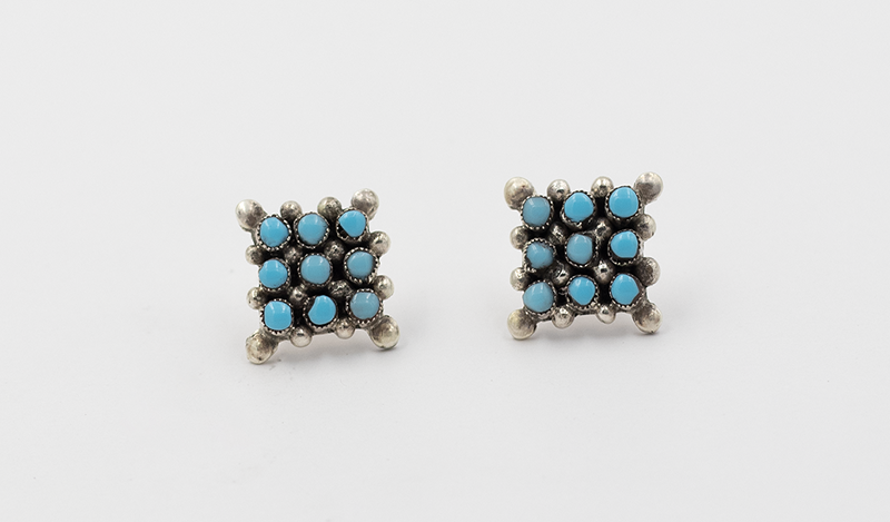 Small Square Petit Point Earrings