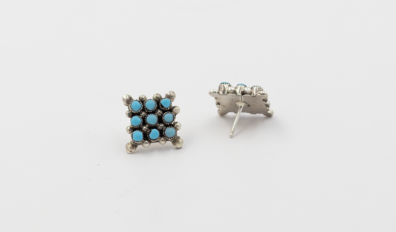 Small Square Petit Point Earrings