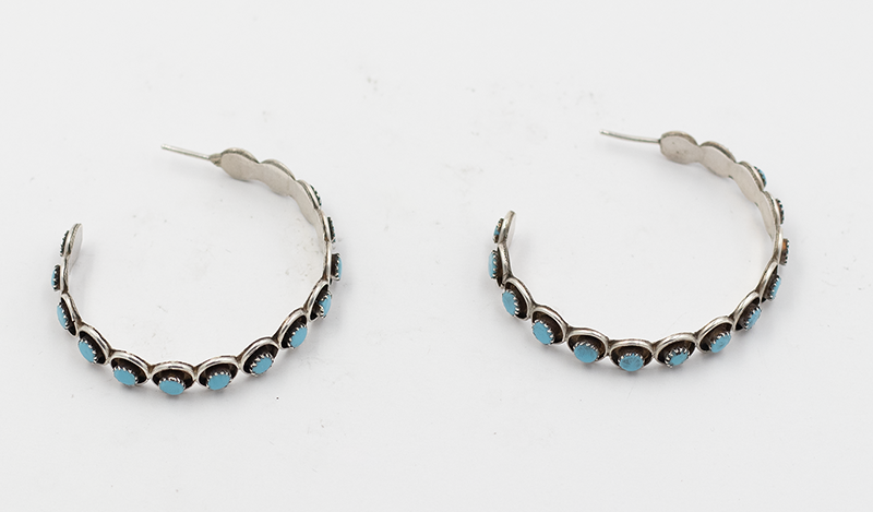 Large Petit Point Zuni Half Hoops
