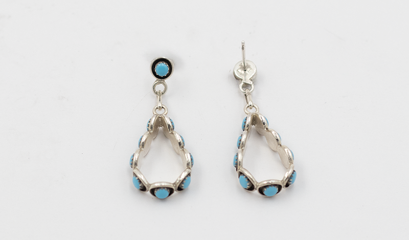 Small Petit Point Oval Drop Earring