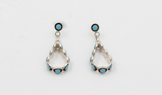 Small Petit Point Oval Drop Earring