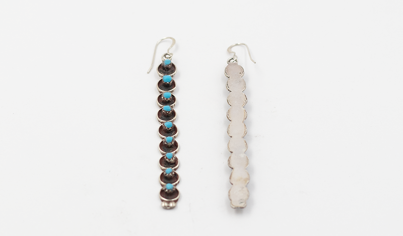 Long Drop 9 Stone Earrings