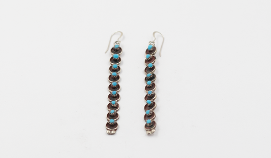 Long Drop 9 Stone Earrings