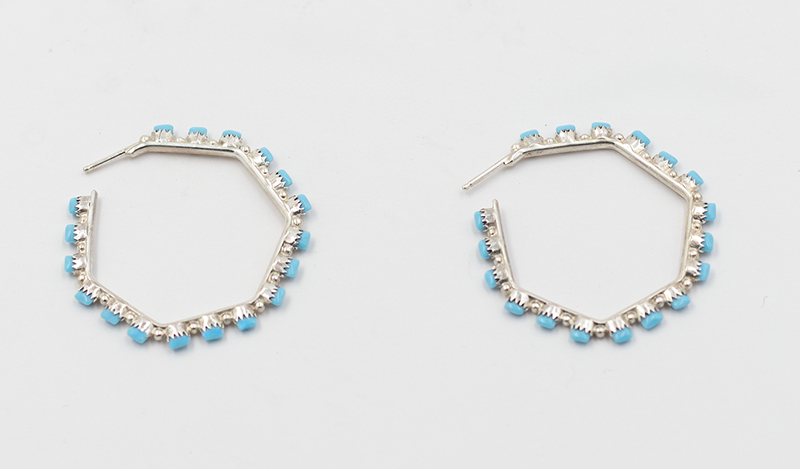 Zuni Octagon Hoop Earrings