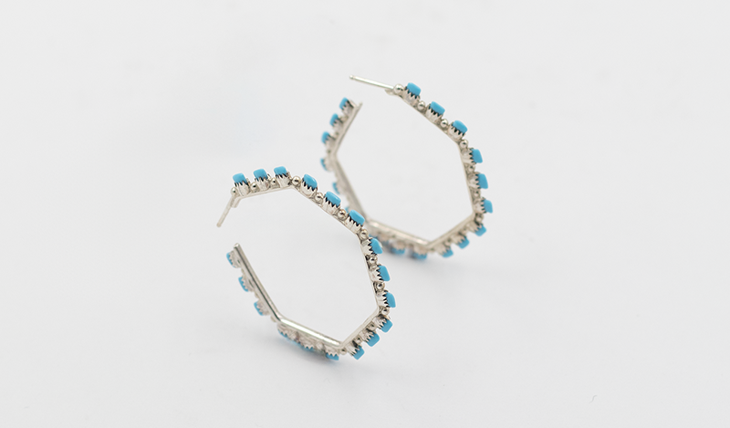 Zuni Octagon Hoop Earrings