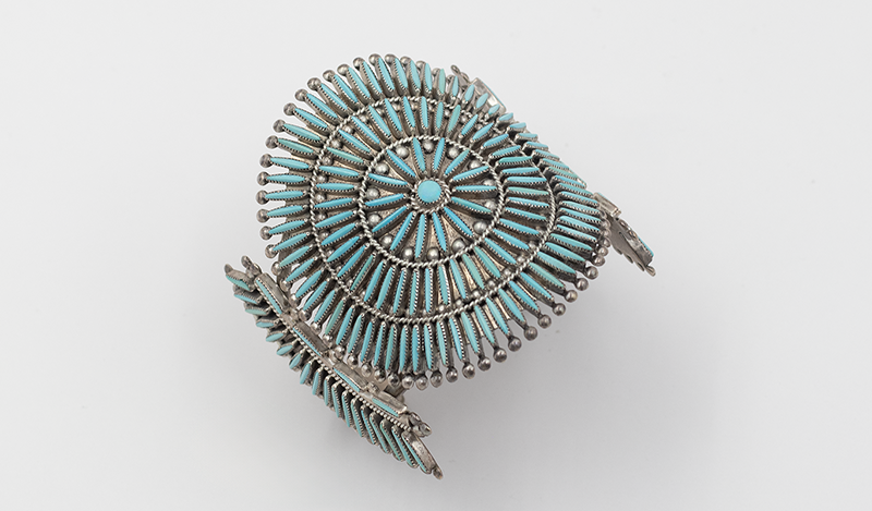 Large 1970s Zuni Needlepoint Cuff