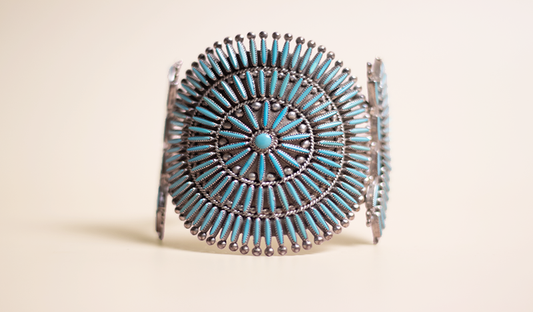 Large 1970s Zuni Needlepoint Cuff