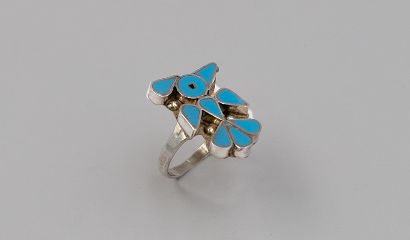 Turquoise and Silver Thunderbird Ring
