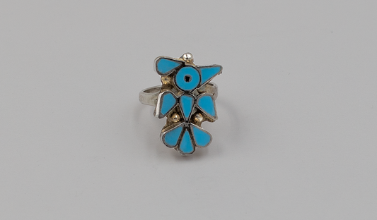 Turquoise and Silver Thunderbird Ring