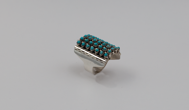 Large Petit Point Cigar Band Ring