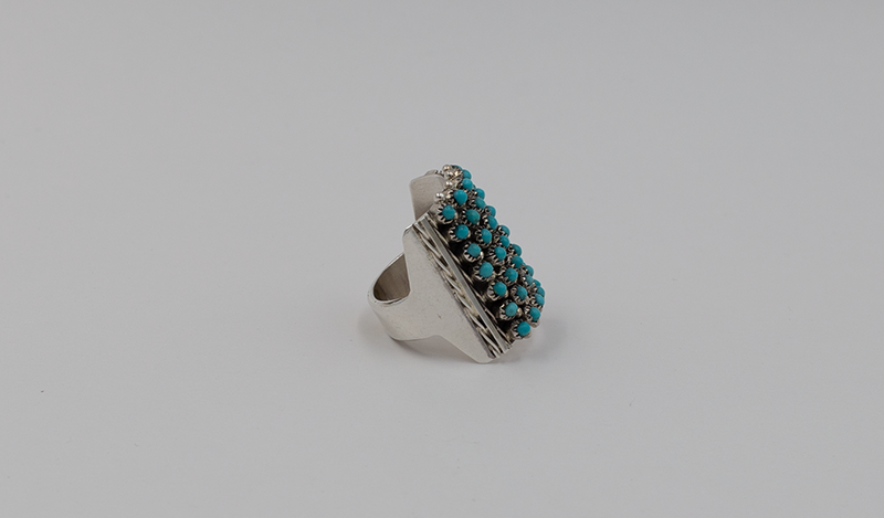 Large Petit Point Cigar Band Ring